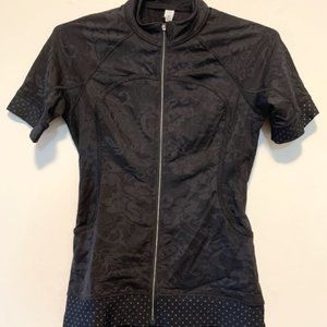 Lululemon black paisley cycling jersey